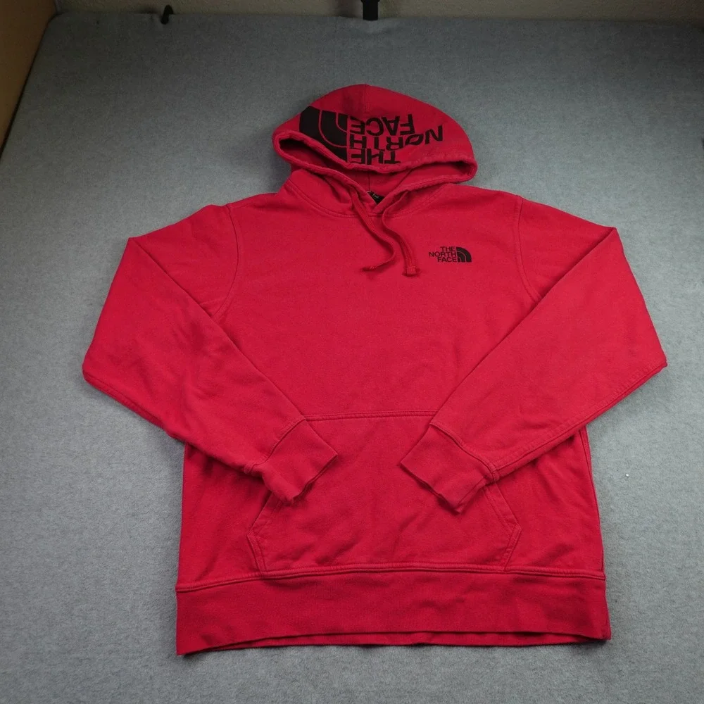 The North Face Hoodie Mens Medium Red Pullover Sweatshirt Logo Active